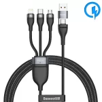 کابل شارژ سریع 2در3 بیسوس مدل CA2T3 طول 1.2 متر