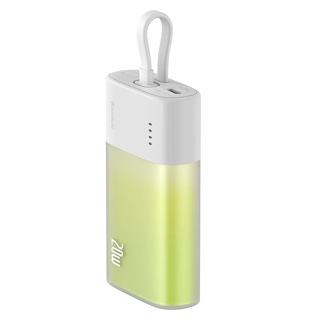 HAP-3290 پاوربانک بیسوس مدل PPKDC05C با ظرفیت 5200 میلی آمپر ساعت با توان 20 وات و کابل تایپ سی