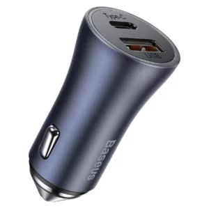 شارژر فندکی خودرو بیسوس مدل CCJDZ-CX با توان خروجی 40 وات - خاکستری