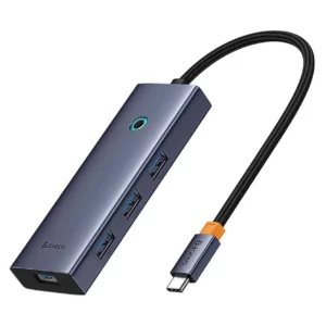 هاب 6 پورت تایپ سی بیسوس مدل BS-OH118 با 4 درگاه USB 3.0، انتقال کیفیت تصویر 4K و درگاه تایپ سی