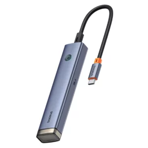 هاب 6 پورت تایپ سی بیسوس مدل BS-OH166 با 2 درگاه USB 3.0، درگاه USB 2.0، درگاه HDMI 4K و 2 درگاه تایپ سی