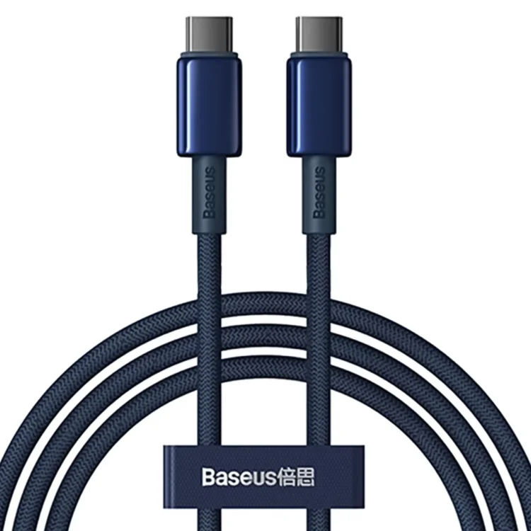 کابل تبدیل تایپ سی به تایپ سی بیسوس مدل  Tungsten Gold با توان 100 وات و طول 1 متر