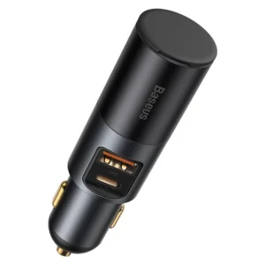 شارژر فندکی خودرو بیسوس مدل CCBT-C0G با قابلیت گسترش پورت فندکی، با توان خروجی 120 وات